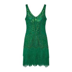 Babeyond Gatsby Flapper Dress Womens Small Art Deco Vintage Glam Fringe Party